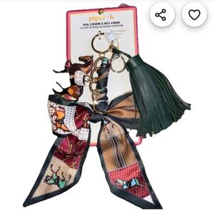 Elegant Multicolor Keychain with Tassel and Bow